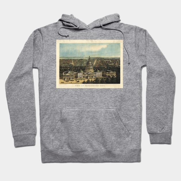 Vintage Pictorial Map of Washington D.C. (1871) Hoodie by Bravuramedia